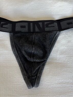 New Men's vs Black Ribbed String Thong - Supportive Everyday Wear